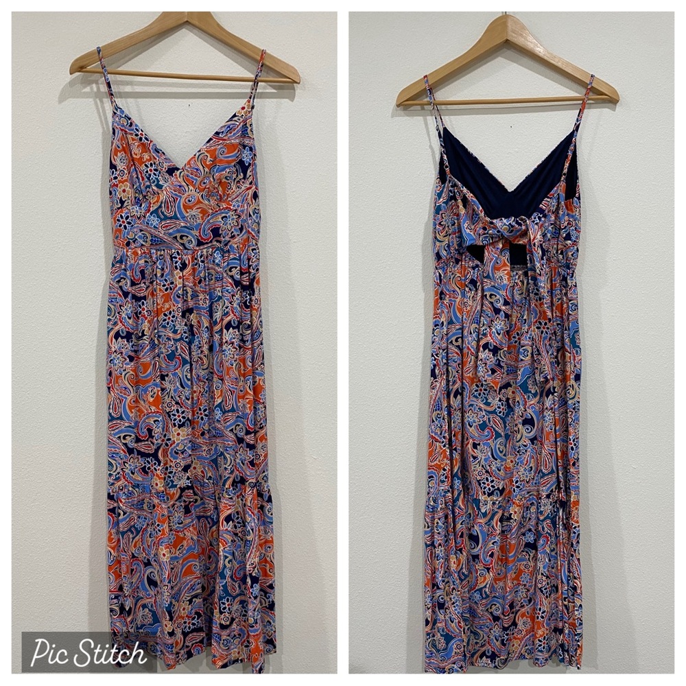 Blue floral long summer dress